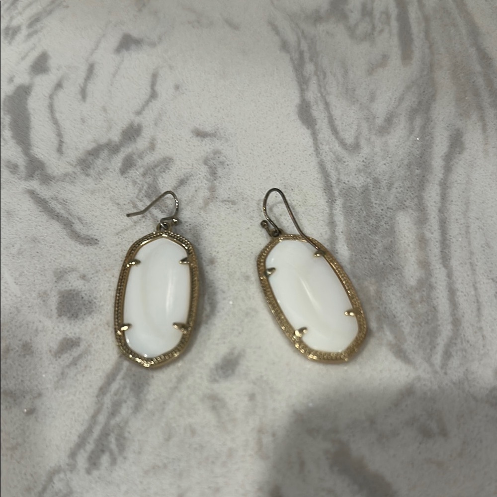 Kendra Scott Earrings - Elle Gold & White Mother of Pearl Earrings